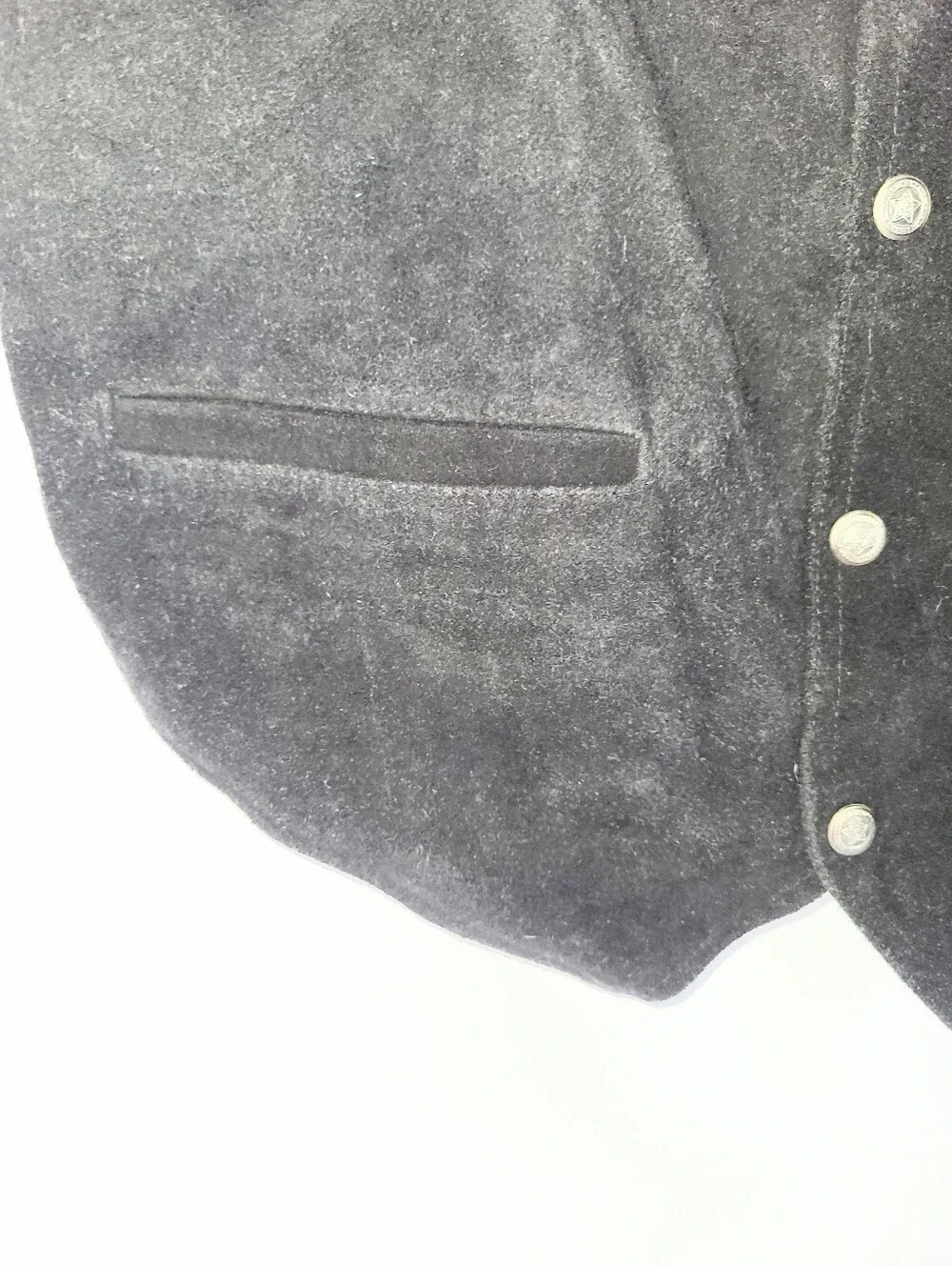 Vintage Men's Black 100% Genuine Leather Vest Suede Biker Vest Paragraff Large